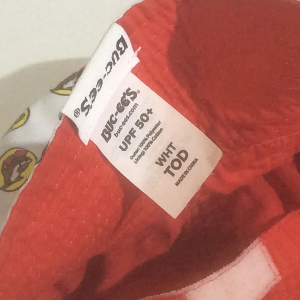 Buc-ee's Sz Toddler Bucket Hat Buccees Beaver Logo Red Kids Summer w/ Chin Strap